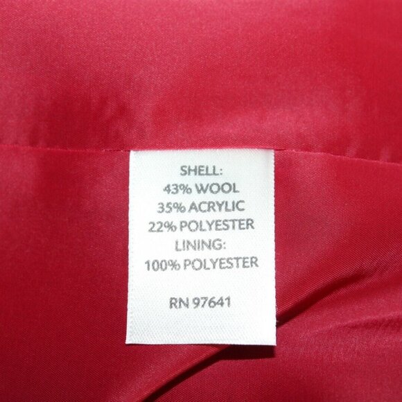 J Jill $119 Sz M Deep Claret Red Wool Acrylic Poly Lined Textured Jacket - Picture 5 of 7